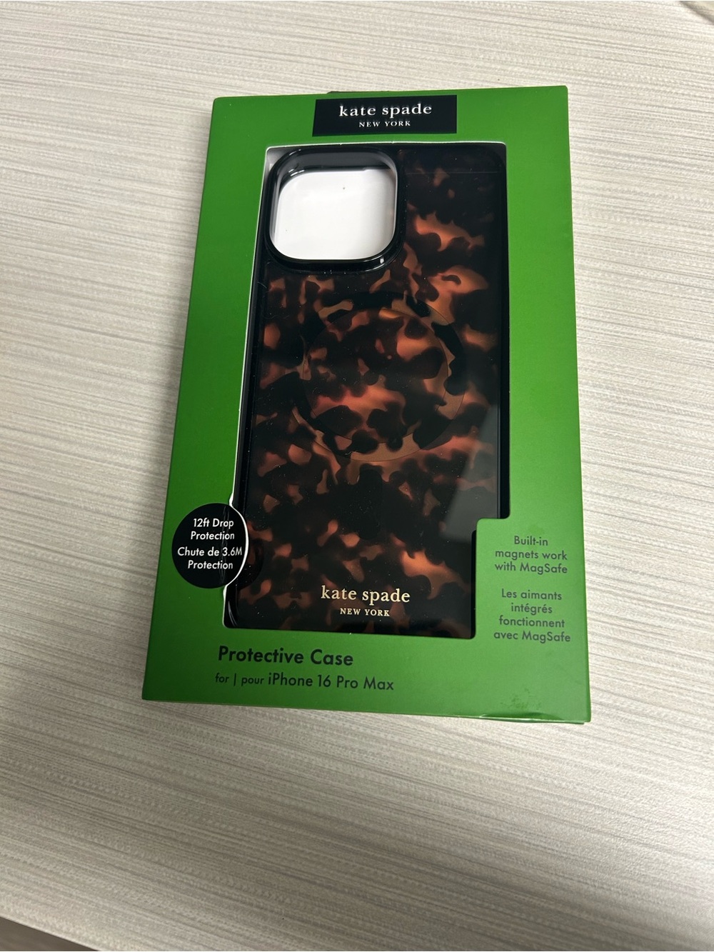 Kate Spade New York iPhone 16 Pro Max Back Case MagSafe Magnetic Tortoise